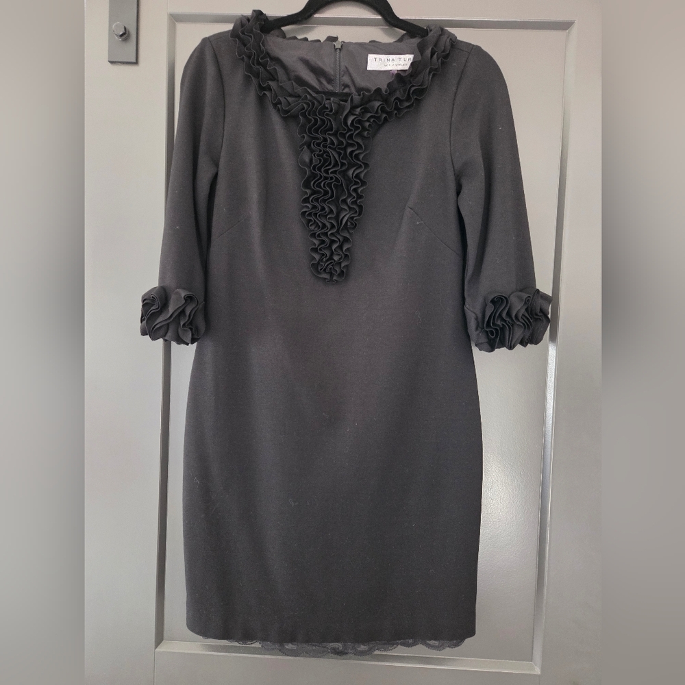 Trina Turk Charcoal Ruffle Dress